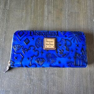 Disney Dooney & Bourke 60th Anniversary Cobalt Blue Large Zip-Around Wallet